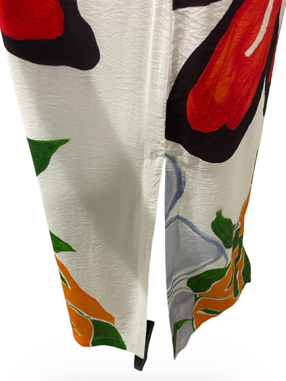 Anthropologie Floral Puff Sleeve Midi Dress Side Slit Resort Boho NWT Small - Picture 11 of 16